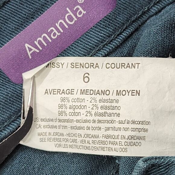 Gloria Vanderbilt Jeans Women 6 Green Amanda High Rise Tapered Leg Stretch Denim - Picture 8 of 15